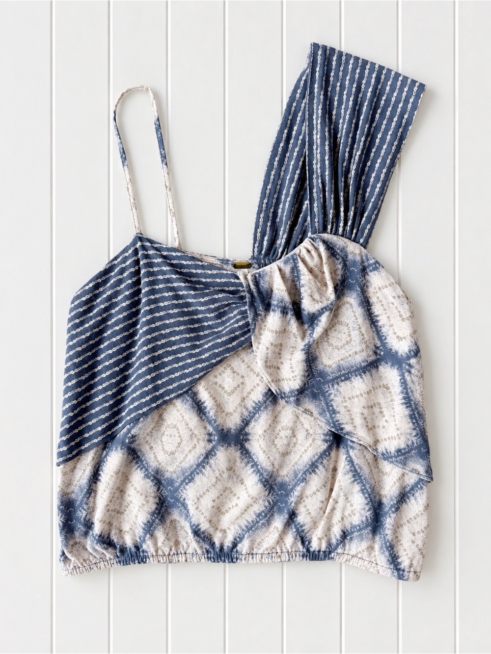 Free People Woman Blue Tie Dye Cami Top XS Boho Folk Festival Coastal Cowgirl